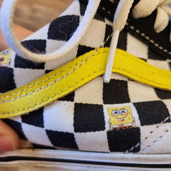 Vans x SpongeBob SquarePants Old Skool Checkerboard Sneakers - Rare Mens 8.5 - Picture 2 of 6